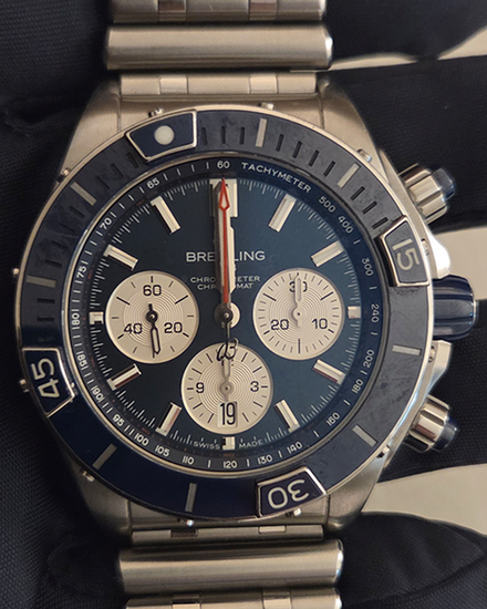 2023 Breitling Super Chronomat B01 44MM Blue Dial Steel Bracelet (AB0136161C1A1)