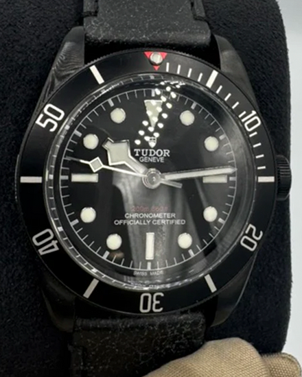 Tudor Black Bay Heritage "Dark" 41MM Black Dial Leather Strap (79230DK)
