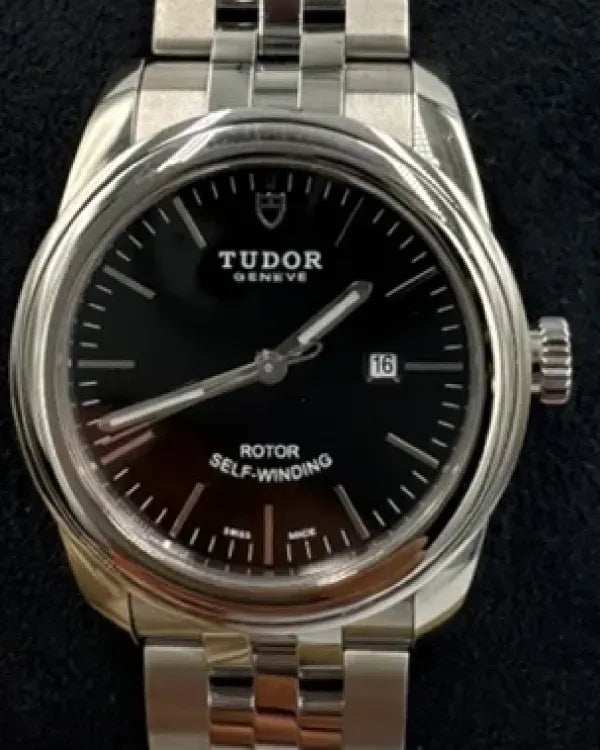 Tudor Glamour Date 36MM Black Dial Steel Bracelet (55000)