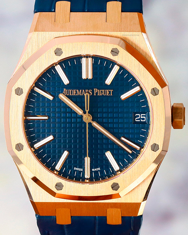 Audemars Piguet Royal Oak 41MM Blue Dial Leather Strap (15510OR.OO.D315CR.02)