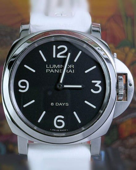 2019 Panerai Luminor Base 8 Days 44MM Black Dial Rubber Strap (PAM00560)
