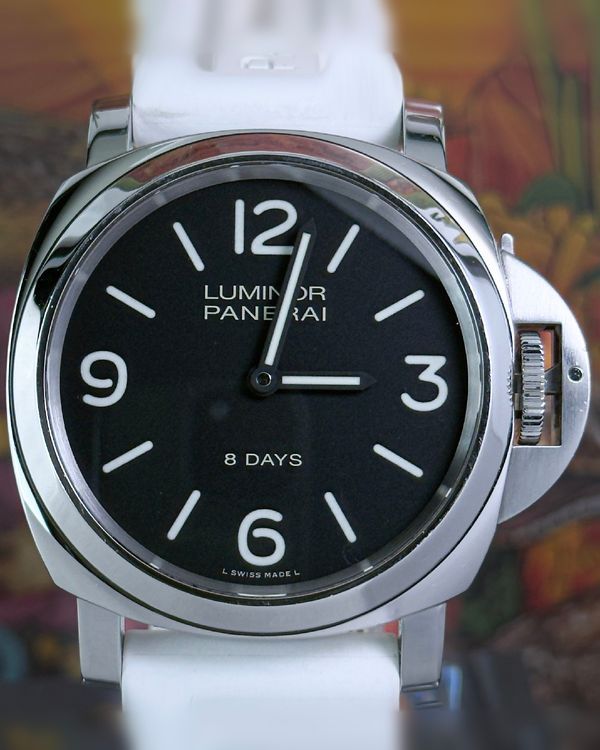 2019 Panerai Luminor Base 8 Days 44MM Black Dial Rubber Strap (PAM00560)