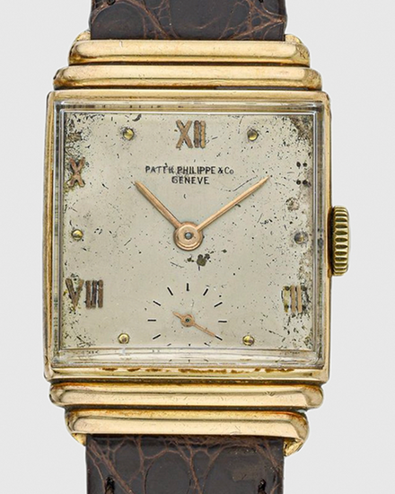 1940 Patek Philippe Vintage 23.5MM Silver "Patina" Dial Aftermarket Leather Strap (2415)