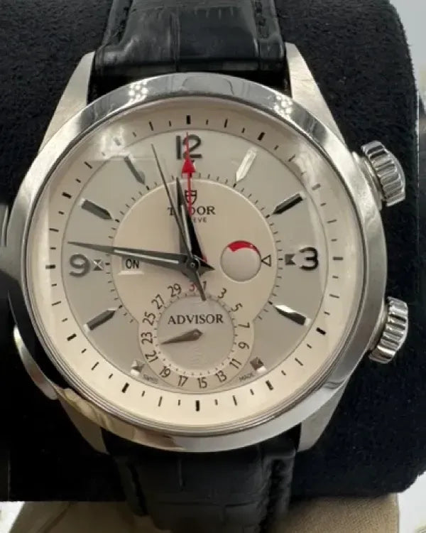 Tudor Heritage Advisor 42MM Silver Dial Leather Strap (79620)