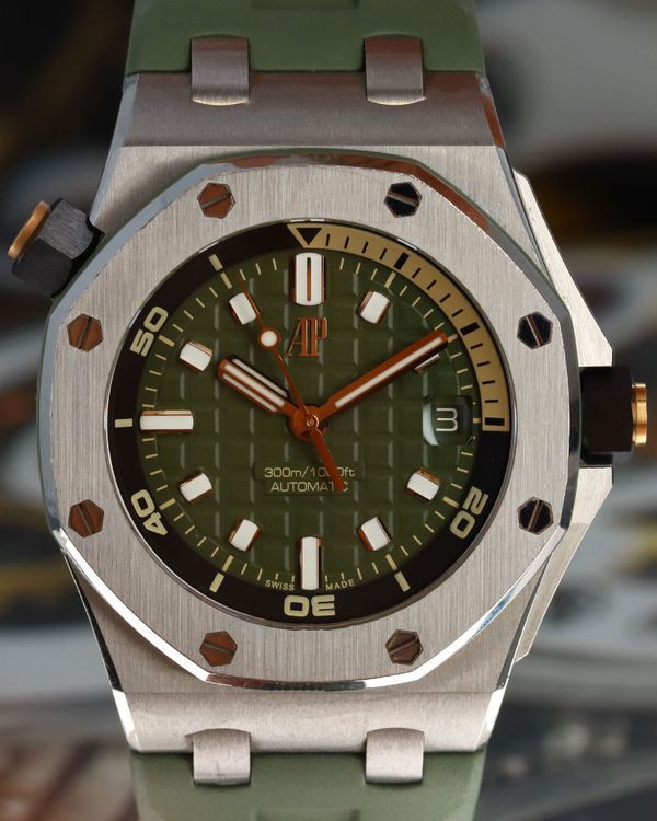 Audemars Piguet Royal Oak Offshore Diver 42MM Green Dial Rubber Strap (15720ST.OO.A052CA.01)