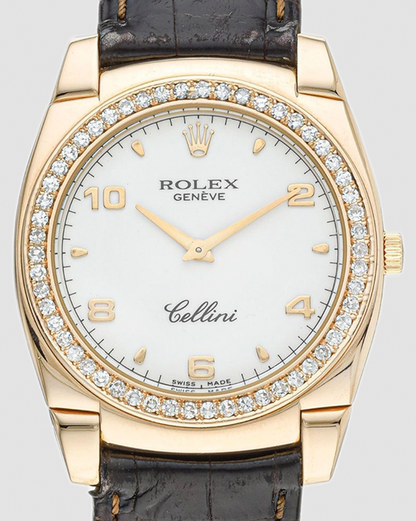 2005 Rolex Cellini 36MM White Dial Leather Strap (5330)