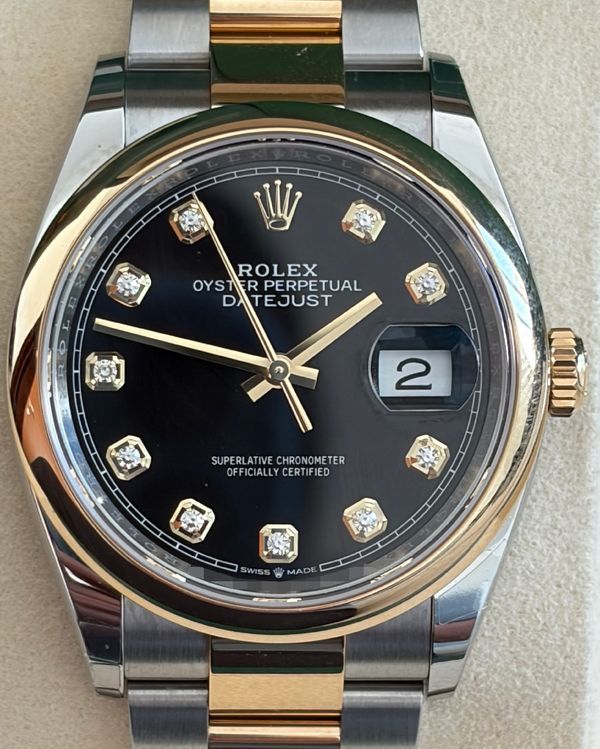 2026 Rolex Datejust 36MM Black Dial Two-Tone Oyster Bracelet (126203)