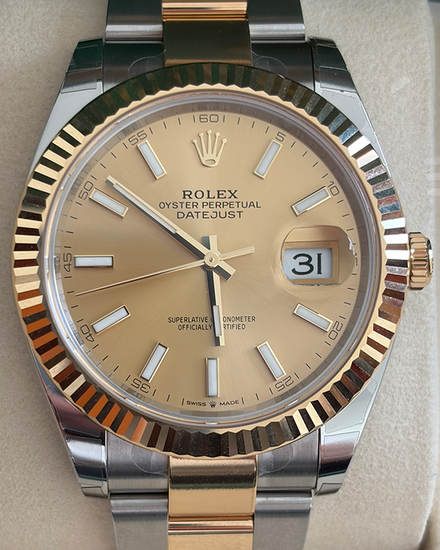 2026 Rolex Datejust 41MM Champagne Dial Two-Tone Oyster Bracelet (126333)