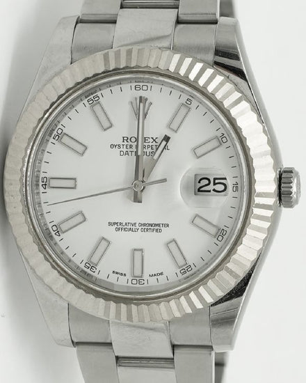 2014 Rolex Datejust II 41MM White Dial Oyster Bracelet (116334)