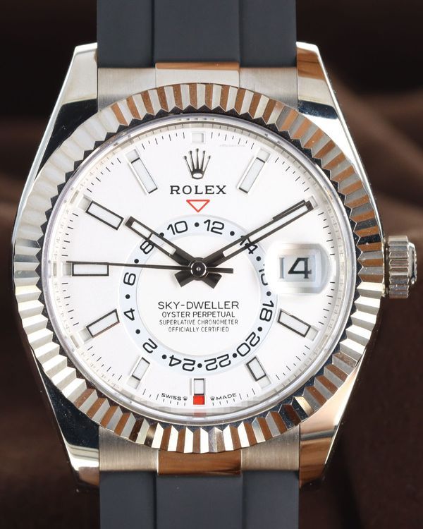 Rolex Sky-Dweller 42MM White Dial Oysterflex Strap (336239)