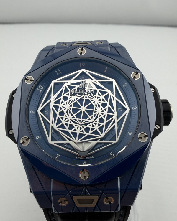 2019 Hublot Big Bang Sang Bleu L.E. 45MM Blue Dial Leather Strap (415.EX.7179.VR.MXM19)