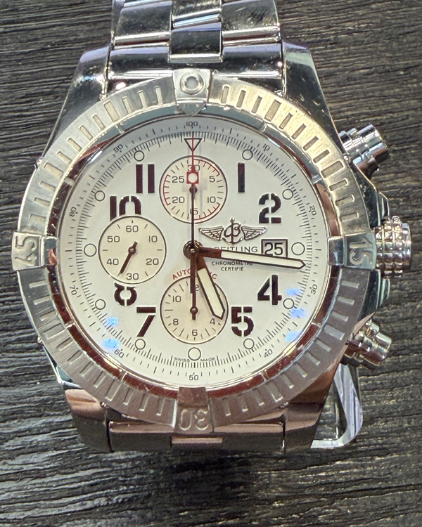 No Reserve - 2010 Breitling Super Avenger 48MM White Dial Steel Bracelet (A1337011)