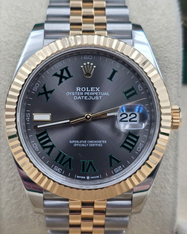 2022 Rolex Datejust "Wimbledon" 41MM Slate Dial Two-Tone Jubilee Bracelet (126333)