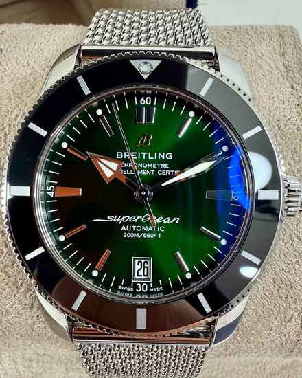2025 Breitling Superocean Heritage II 42MM Green Dial Steel Bracelet (AB2010121L1A1)