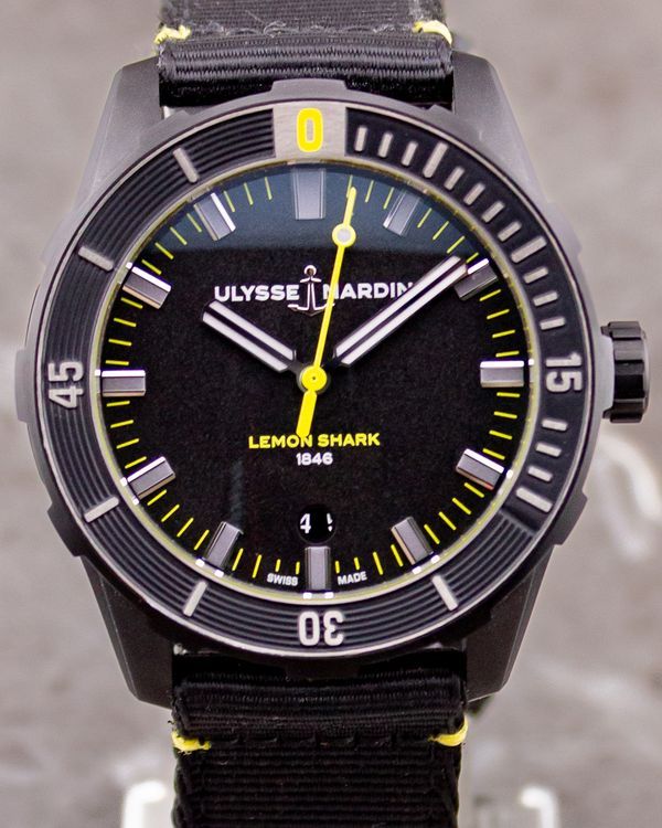 2022 Ulysse Nardin Diver Lemon Shark L.E. 42MM Black Dial Textile Strap (8163-175/92-LEMONSHARK)