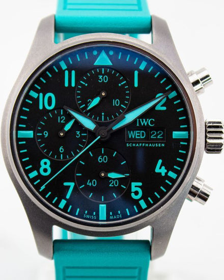 IWC Schaffhausen Pilot Chronograph "Mercedes AMG Petronas F1" 41MM Black Dial Rubber Strap (IW388108)