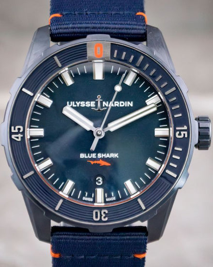 2021 Ulysse Nardin Diver Blue Shark L.E. 42MM Blue Dial Textile Strap (8163-175LE/93-BLUESHARK)
