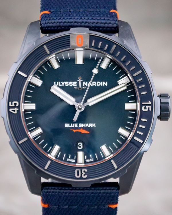 Ulysse Nardin Diver Blue Shark L.E. 42MM Blue Dial Textile Strap (8163-175/93)