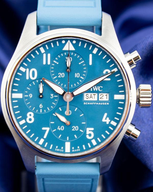 2026 IWC Schaffhausen Pilot Chronograph 41MM Blue Dial Rubber Strap (IW388117)