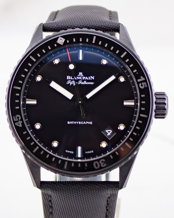 2021 Blancpain Fifty Fathoms 43.6MM Black Dial Textile Strap (5000-0130-B52A)