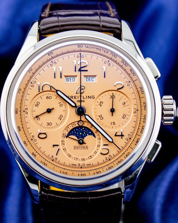 Breitling Premier B25 Datora 42MM Copper Dial Leather Strap (AB2510)
