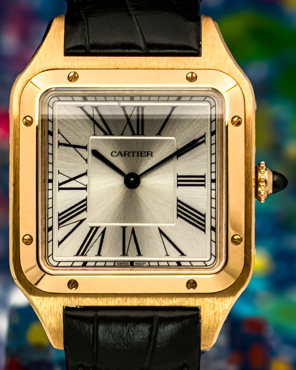 2023 Cartier Santos Dumont 31.4MM Quartz Silver Dial Leather Strap (WGSA0021)
