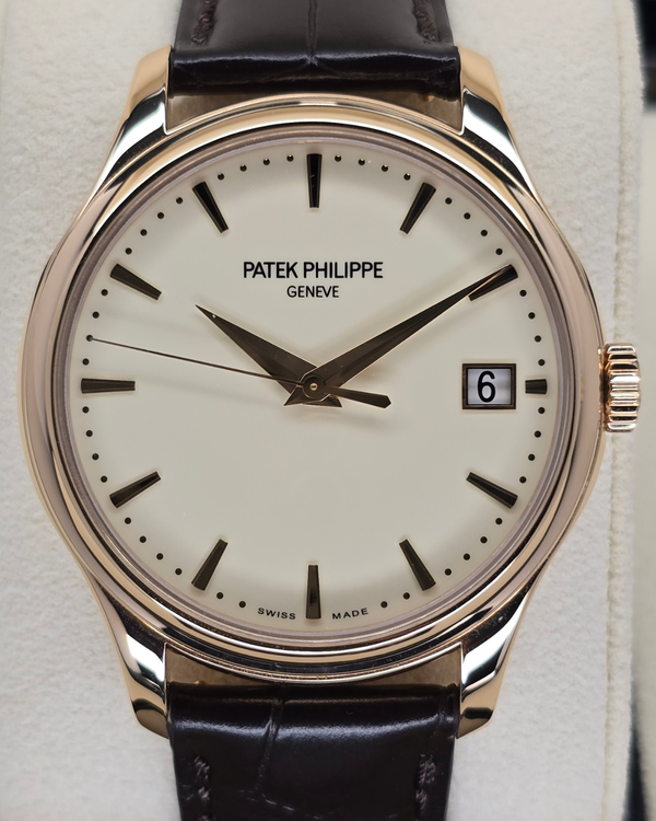 2016 Patek Philippe Calatrava 39MM Ivory Dial Leather Strap (5227R-001)