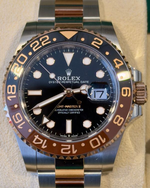 2024 Rolex GMT-Master II "Rootbeer" 40MM Black Dial Two-Tone Oyster Bracelet (126711CHNR)