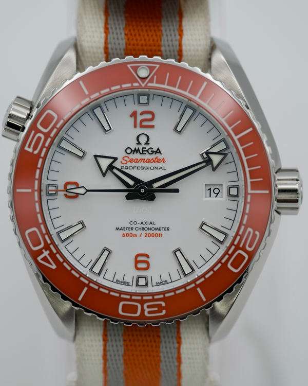 2019 Omega Seamaster Planet Ocean "Creamsicle" 43.5MM White Dial Textile Strap (215.32.44.21.04.001)