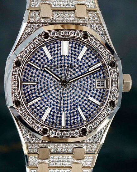 Audemars Piguet Royal Oak "50th Anniversary" 41MM Sapphire Pavé Dial White Gold Bracelet (15512BC.ZZ.1322BC.01)