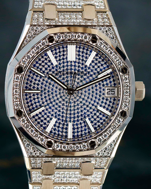 Audemars Piguet Royal Oak "50th Anniversary" 41MM Sapphire Pavé Dial White Gold Bracelet (15512BC.ZZ.1322BC.01)