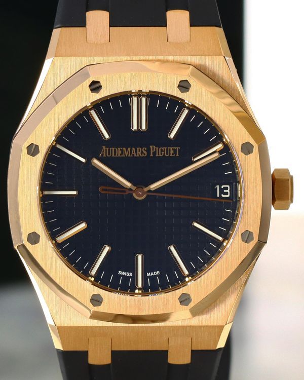 Audemars Piguet Royal Oak 41MM Black Dial Rubber Strap (15510OR.OO.D002CR.02)