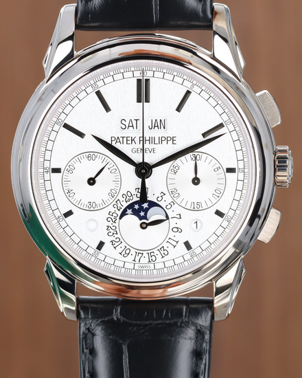 Patek Philippe Perpetual Calendar Chronograph 41MM Silver Dial Leather Strap (5270G-001)