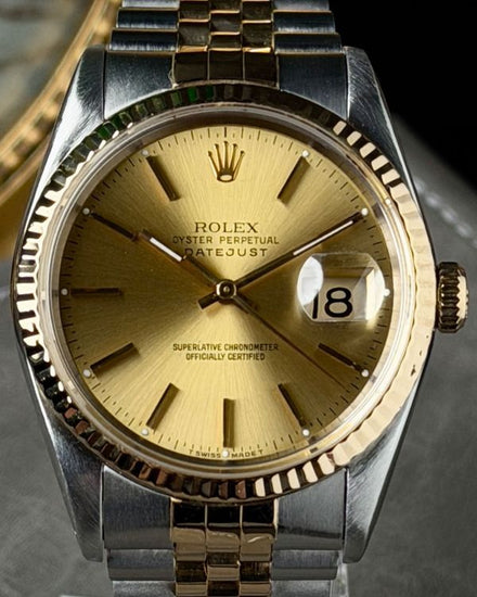 1996 Rolex Datejust 36MM Champagne Dial Two-Tone Jubilee Bracelet (16233)