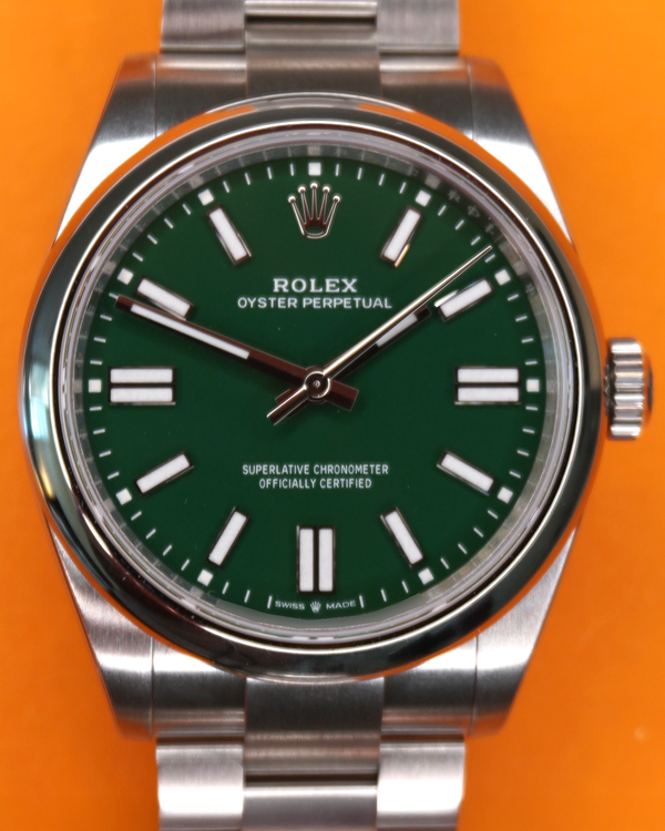 2026 Rolex Oyster Perpetual 41MM Green Dial Oyster Bracelet (124300)