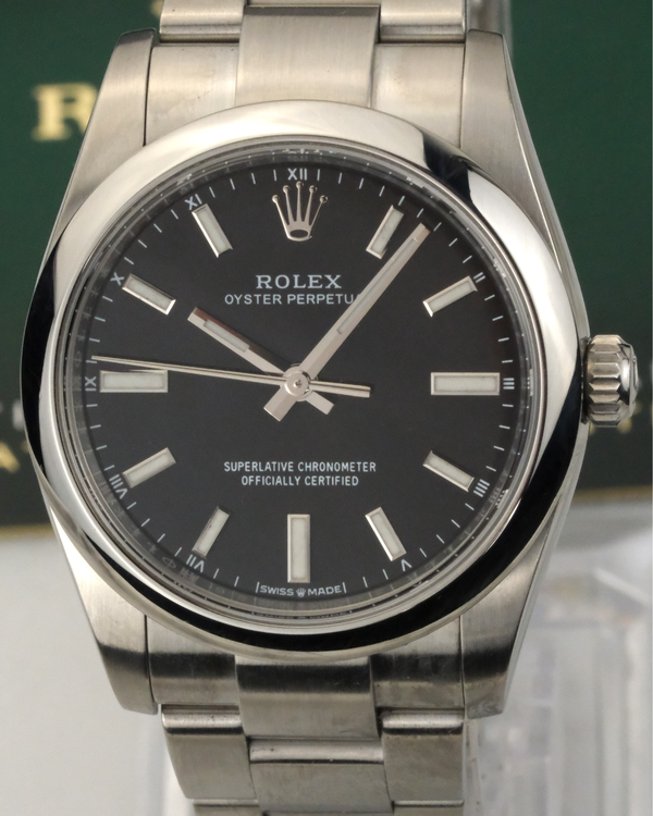 2023 Rolex Oyster Perpetual 34MM Black Dial Oyster Bracelet (124200)