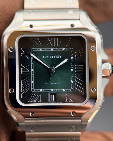 2026 Cartier Santos De Cartier 39.8MM Green Dial Steel Bracelet (WSSA0062)