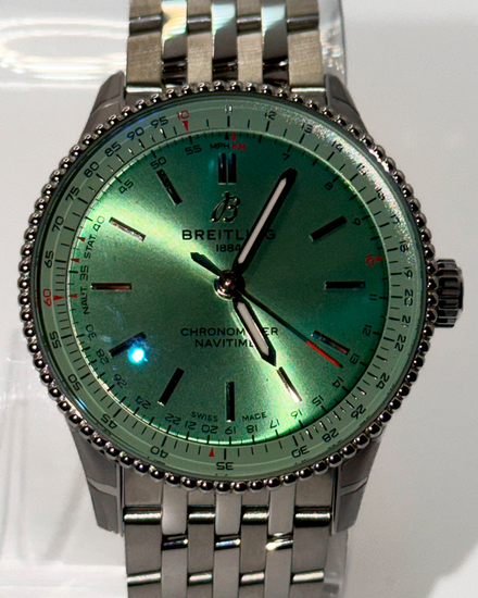 2025 Breitling Navitimer 36MM Green Dial Steel Bracelet (A17327)