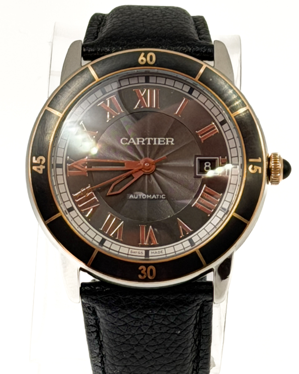 Cartier Ronde Croisière de Cartier 42MM Grey Dial Leather Strap (W2RN0005)