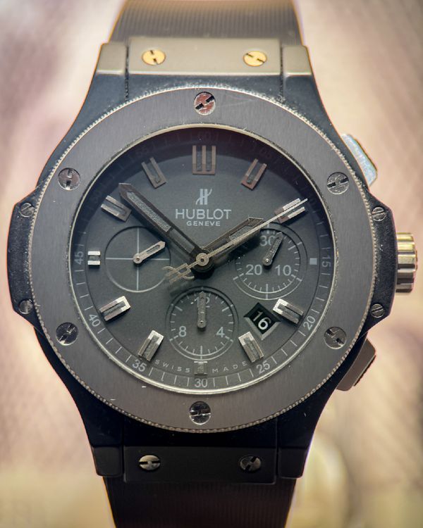Hublot Big Bang Ice Bang 44MM Black Dial Rubber Strap (301.CK.1140.RX)