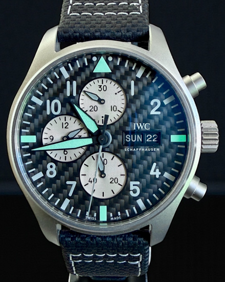 2023 IWC Schaffhausen Pilot "AMG Edition" 43MM Carbon Fiber Dial Leather Strap (IW377903)