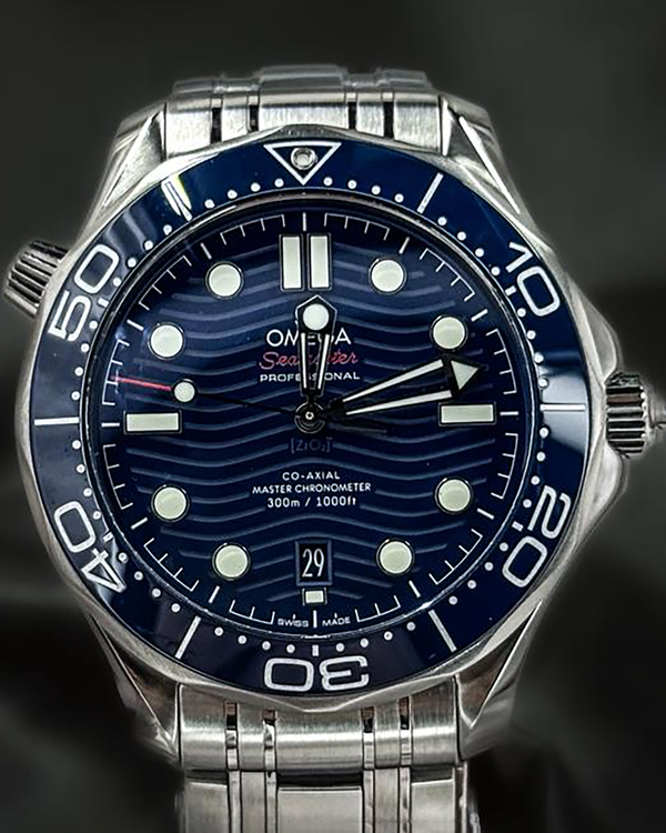 2022 Omega Seamaster Diver 300M 42MM Blue Dial Steel Bracelet (210.30.42.20.03.001)