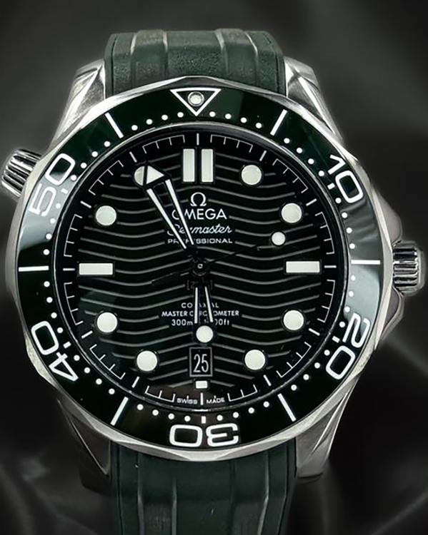 2024 Omega Seamaster Diver 300M "Seaweed" 42MM Green Dial Rubber Strap (210.32.42.20.10.001)
