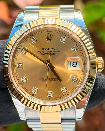 2021 Rolex Datejust 41MM Champagne Dial Two-Tone Oyster Bracelet (126333)