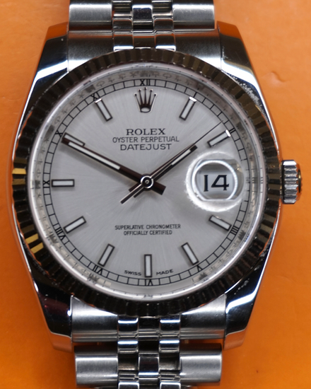 2008 Rolex Datejust 36MM Silver Dial Super Jubilee Bracelet (116234)