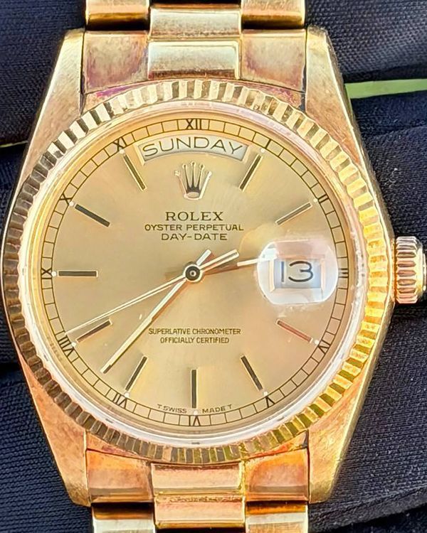 Rolex Day-Date 36MM Champagne Dial Yellow Gold President Bracelet (18038)