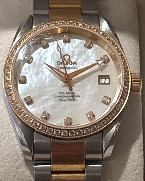 No Reserve - 2006 Omega Seamaster Aqua Terra 36.2MM Mother Of Pearl Dial Two-Tone Bracelet (2309.75.00)