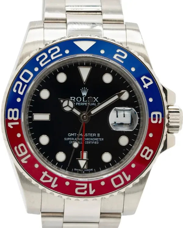 Rolex GMT-Master II "Pepsi" 40MM Black Dial White Gold Oyster Bracelet (116719BLRO)