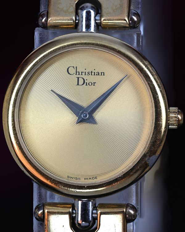 No Reserve - Dior Christal 22MM Quartz Champagne Dial Two-Tone Gold-Plated Bracelet (3025)