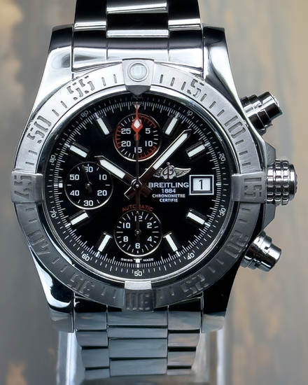 No Reserve - 2014 Breitling Avenger II 43MM Black Dial Steel Bracelet (A1338111/BC32)